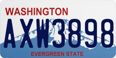WA license plate AXW3898