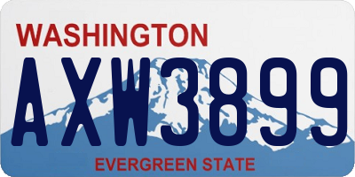 WA license plate AXW3899