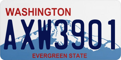 WA license plate AXW3901