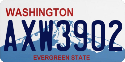 WA license plate AXW3902
