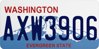 WA license plate AXW3906