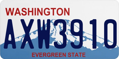 WA license plate AXW3910