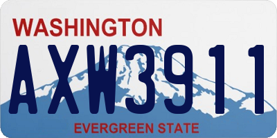 WA license plate AXW3911