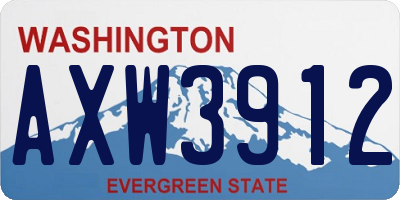 WA license plate AXW3912