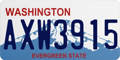 WA license plate AXW3915