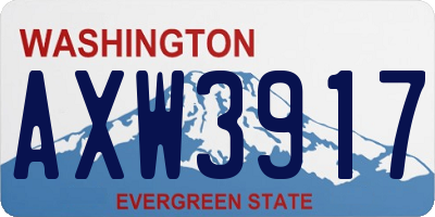 WA license plate AXW3917