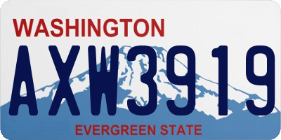 WA license plate AXW3919