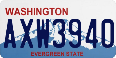 WA license plate AXW3940