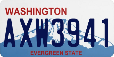 WA license plate AXW3941