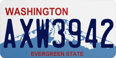 WA license plate AXW3942