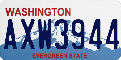 WA license plate AXW3944