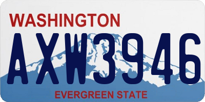 WA license plate AXW3946