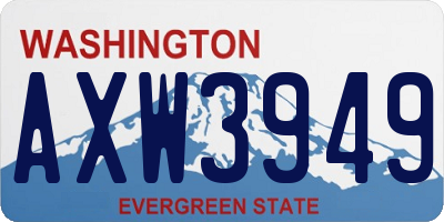 WA license plate AXW3949
