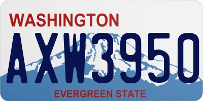 WA license plate AXW3950