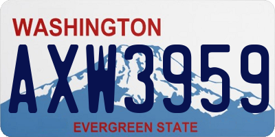 WA license plate AXW3959