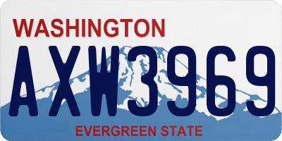 WA license plate AXW3969