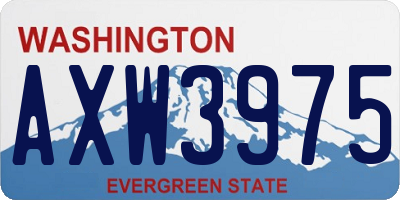 WA license plate AXW3975