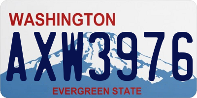 WA license plate AXW3976