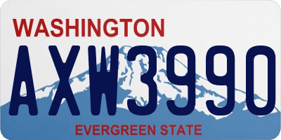 WA license plate AXW3990