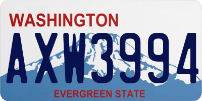 WA license plate AXW3994