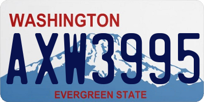 WA license plate AXW3995