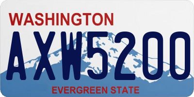 WA license plate AXW5200
