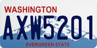 WA license plate AXW5201