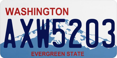 WA license plate AXW5203