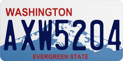 WA license plate AXW5204