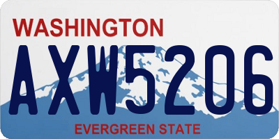 WA license plate AXW5206