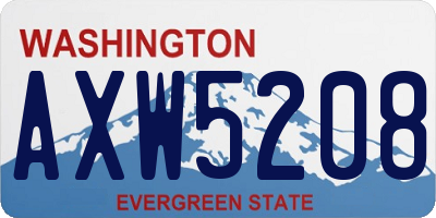 WA license plate AXW5208