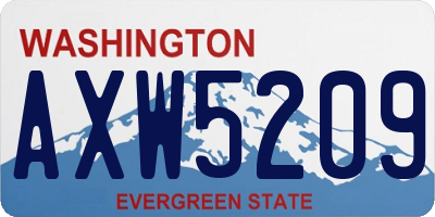 WA license plate AXW5209