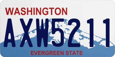 WA license plate AXW5211