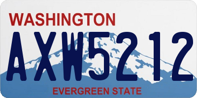 WA license plate AXW5212
