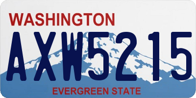 WA license plate AXW5215