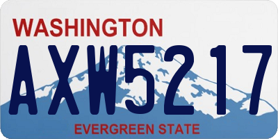 WA license plate AXW5217