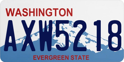 WA license plate AXW5218