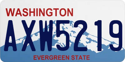 WA license plate AXW5219