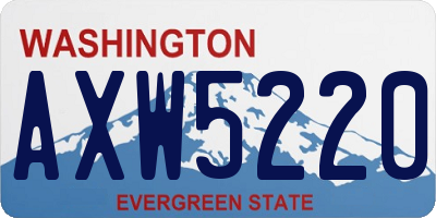 WA license plate AXW5220
