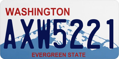 WA license plate AXW5221