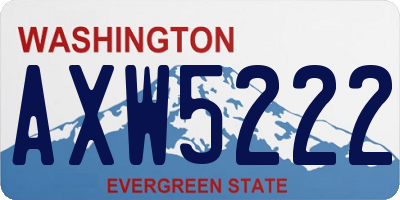 WA license plate AXW5222