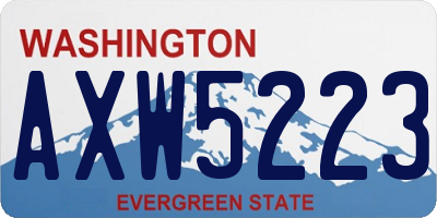 WA license plate AXW5223