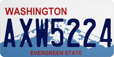 WA license plate AXW5224