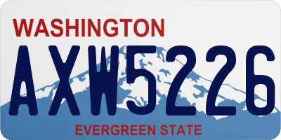 WA license plate AXW5226