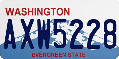 WA license plate AXW5228