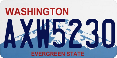 WA license plate AXW5230