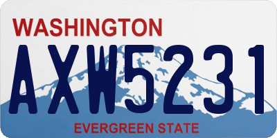 WA license plate AXW5231