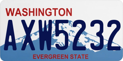 WA license plate AXW5232