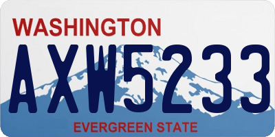 WA license plate AXW5233