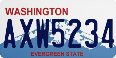 WA license plate AXW5234